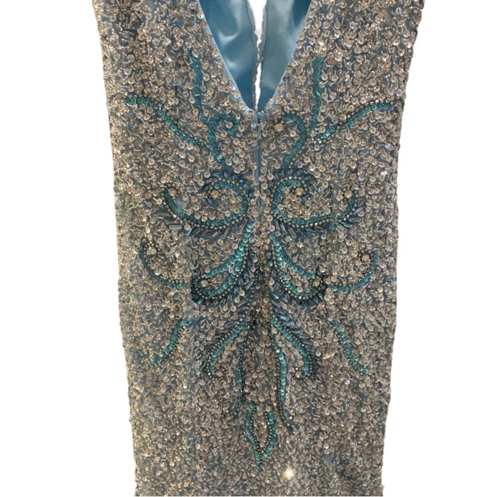 Blue and Silver Evening Gown - Picture 7 of 14